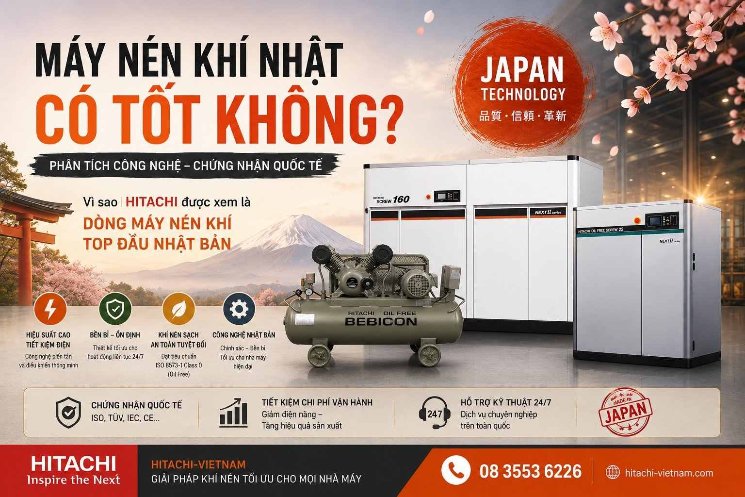 M&aacute;y n&eacute;n kh&iacute; nhật c&oacute; tốt kh&ocirc;ng 